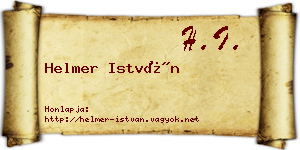 Helmer István névjegykártya